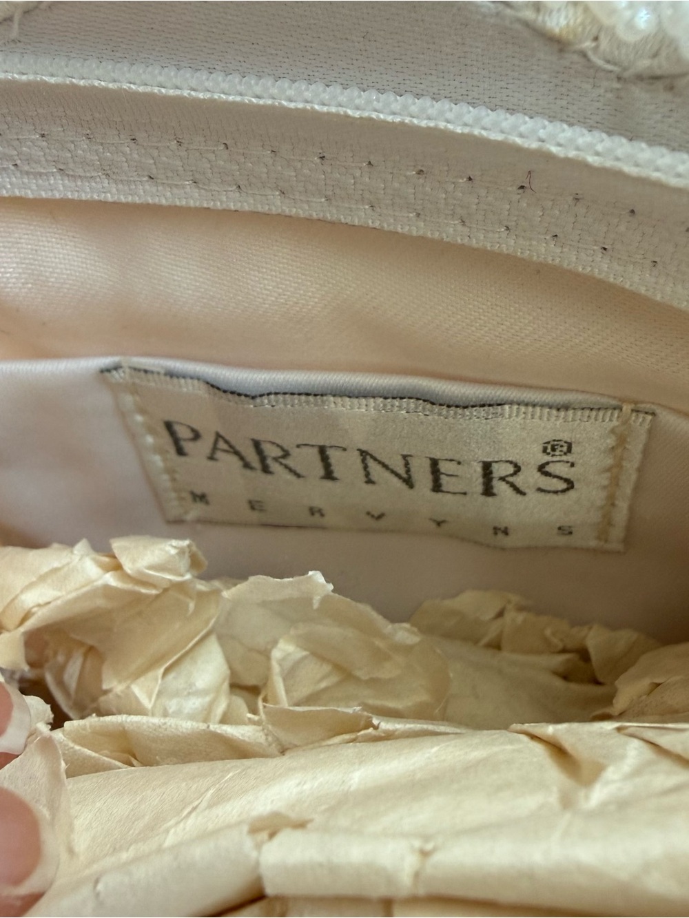 Vintage Ivory Beaded Evening Clutch with Rope Strap - Picture 2 of 4